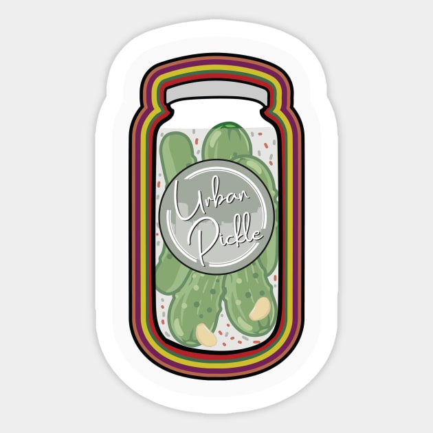 Kickin Dill Pickle Jar Sticker by Urban Pickle Apparel